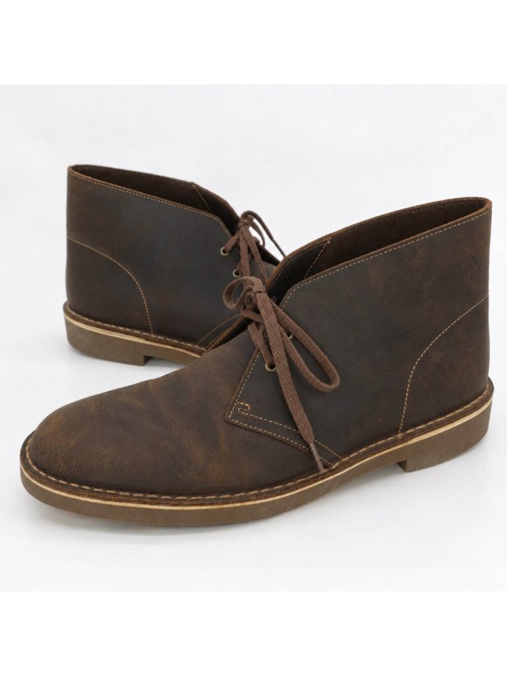 Clarks Men's 12 Bushacre 2 Desert Chukka Ankle Boot Brown Leather Lace-up 15522